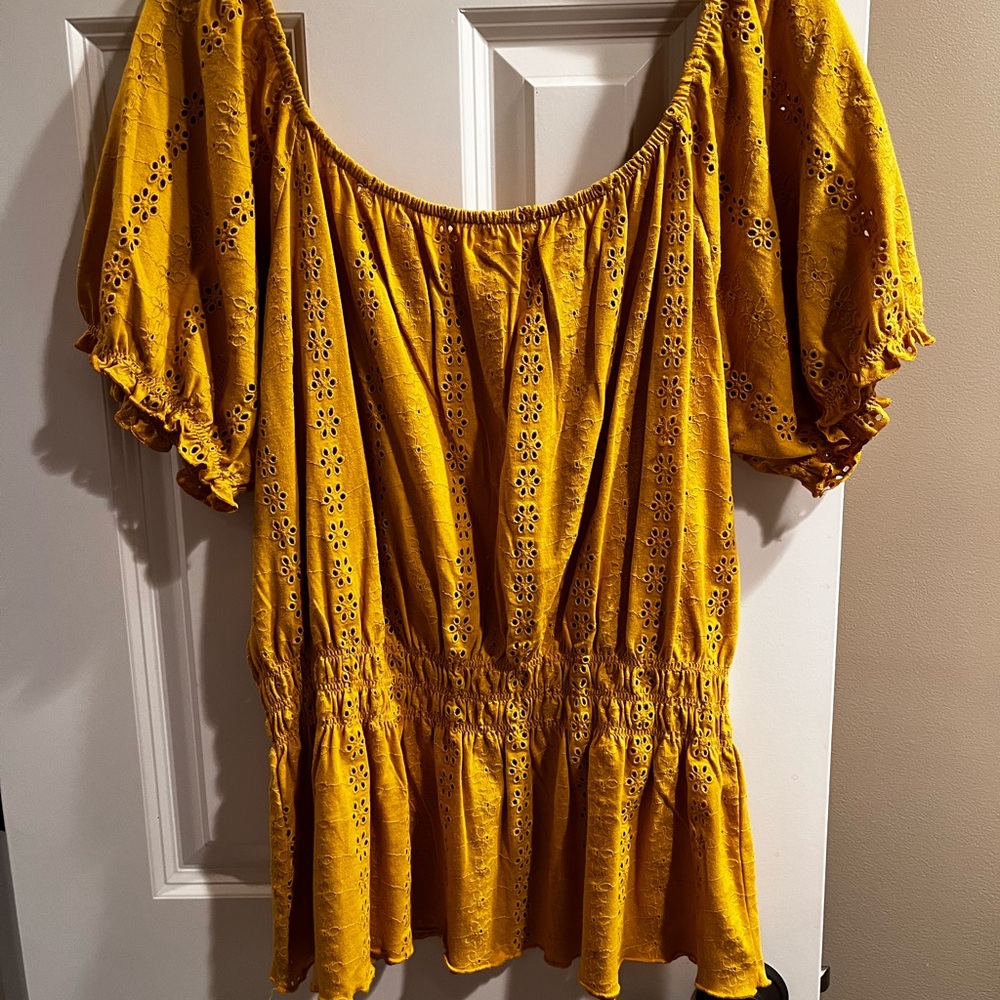 Paper + Tee Cotton Boho  Ruffled Blouse